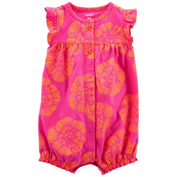 ENTERIZO PINK ORANGE FLORAL PRINT