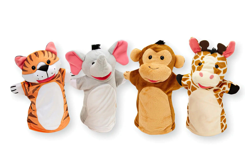 Melissa & Doug - 4 Títeres de mano con animales de safari