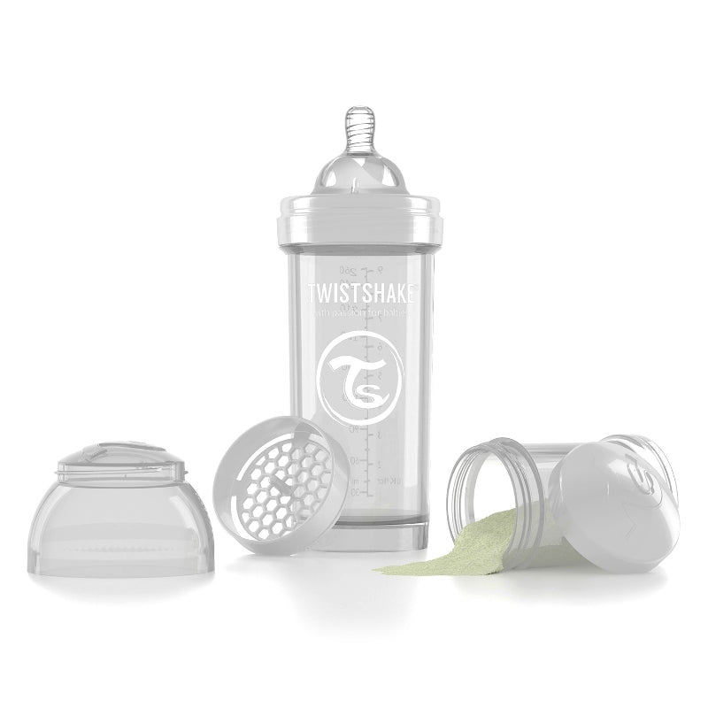 Biberón Twistshake 8 onz color blanco