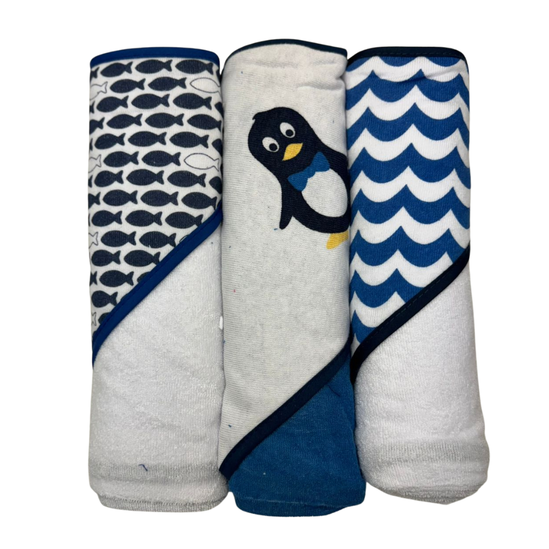 Baby Vision - Toalla con capucha de pingüino | 3 unidades