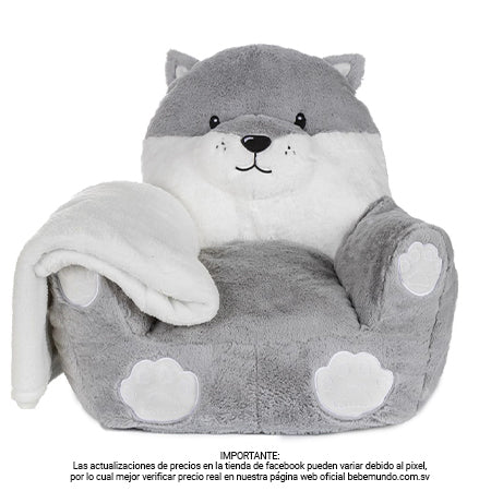 Cuddo Buddies Silla y manta de personajes de zorro de felpa