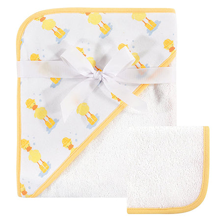 Toalla con capucha y toallita diseño Pato