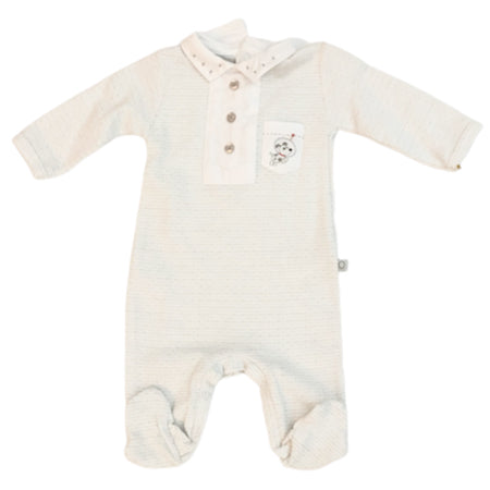 Enterizo M/L con pie y cuello para Niño 0M/NB/0-3/3-6/6-9M