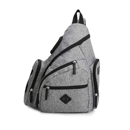 Mochila Cruzada Gris con Negro