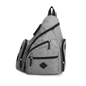 Mochila Cruzada Gris con Negro