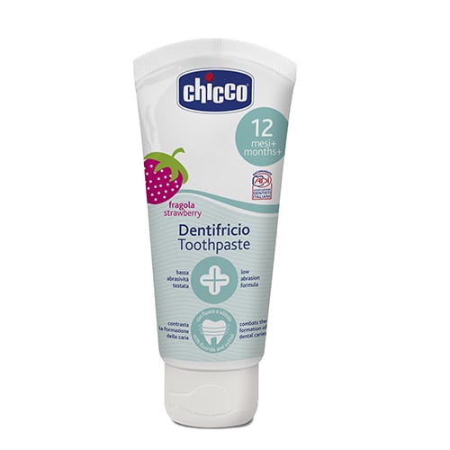 Chicco - Pasta de Dientes Chicco Sabor Fresa | 12m+ Sin Flúor
