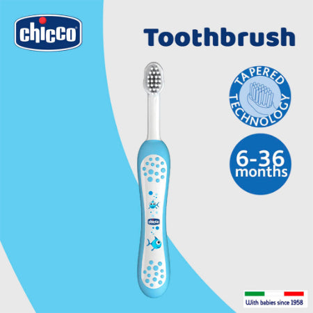 Chicco - Cepillo De Dientes  Azul Para Bebés | 6 a 36 Meses