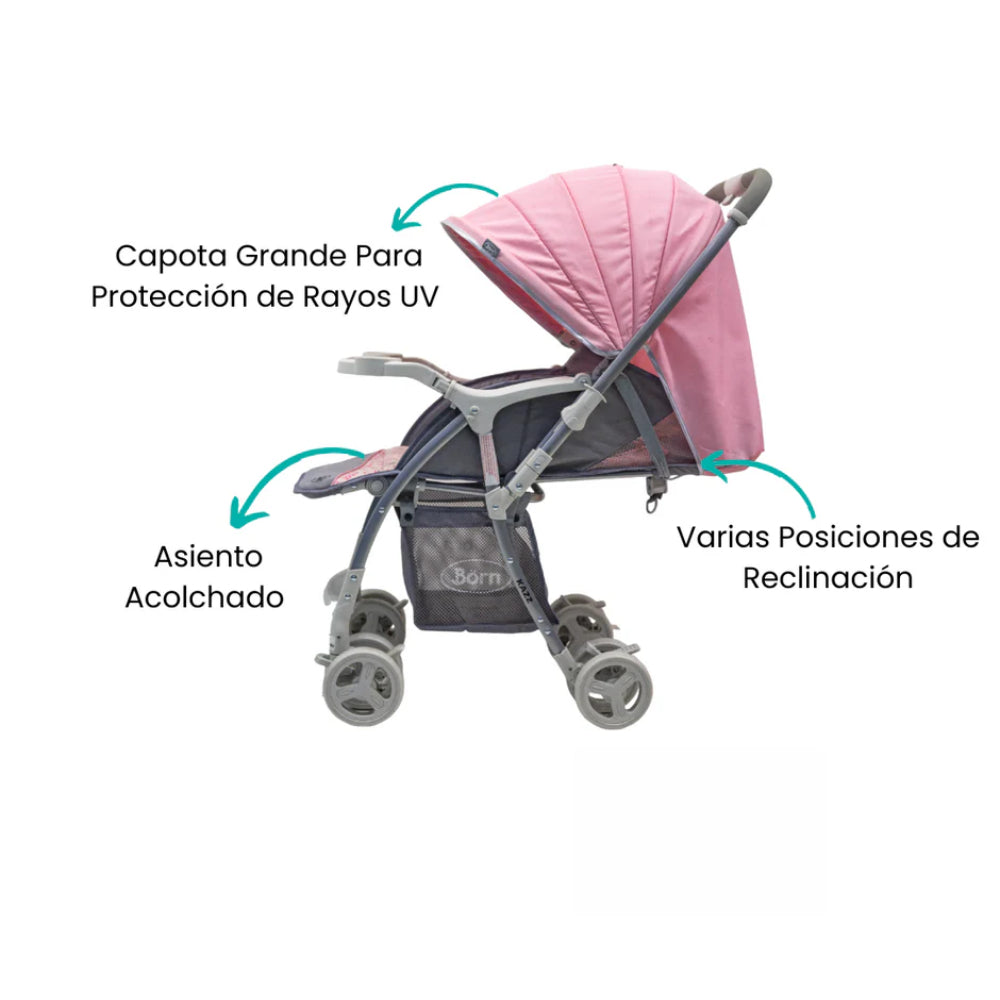 Born - Coche Kazz Stroller/Rosado