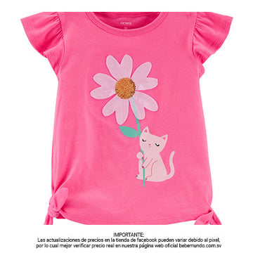 Carter´s - Top De Punto Con Margaritas Y Gatos+9M
