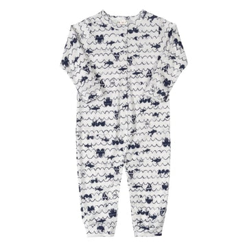 Pijama Blanca Estampada sin pie para Niño Talla P