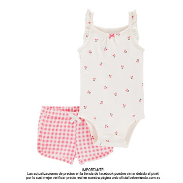 Carters Enterizo y  Short niña - 6M