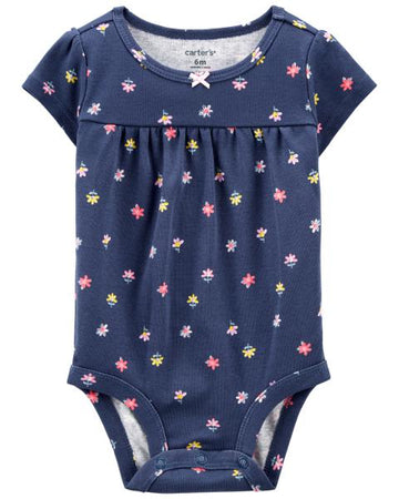 Enterizo azul floreado Niña 12M