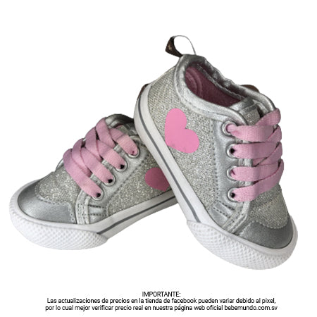 Tenis Niña Gris Talla 17
