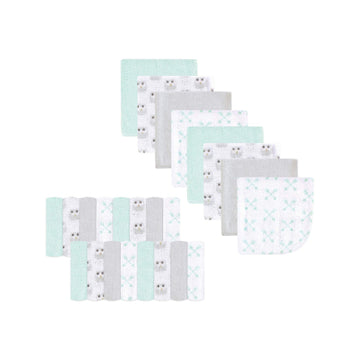 Luvable Friends - Toallitas súper suaves en paquete, búho gris