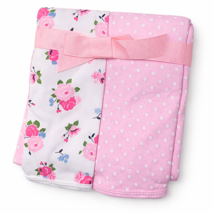 Luvable Friends - Manta Swaddle de algodón  floral y puntos Rosa Niña