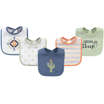 Luvable Friends - Set de 5 Baberos de algodón para bebé Hudson, Cactus Niño