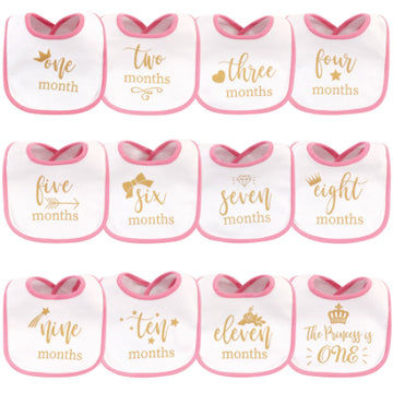 Set de 12 Baberos de algodón para Niña