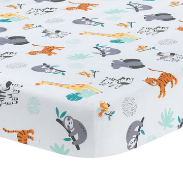 Sábana ajustable Mighty Jungle Animals para bebé - Multicolor