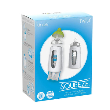 Kiinde Twist, Squeeze, Biberón de Alimentación Natural con Tetinas, 2 Piezas