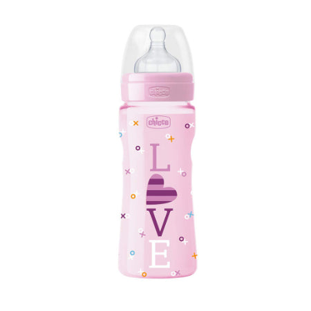 Chicco -  Biberón silicona modelo 4M+ Rosa