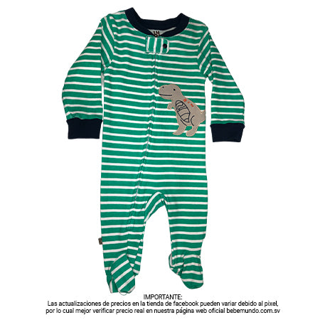 BPijama Verde de Dinosaurio -9m