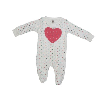 Pijama de Una Pieza con Estampado de Corazón - 3m