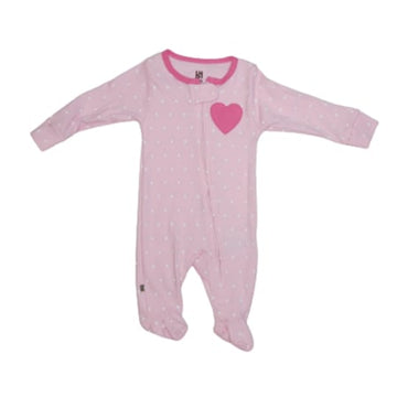 Pijama Entera Rosada con Figura de Corazón - 6m