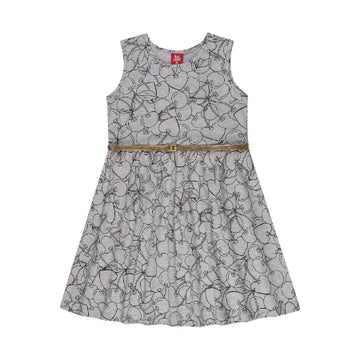 Vestido Gris con Cincho de Frutas Niña 1A
