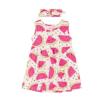 Vestido Rosado Sin Mangas Niña G