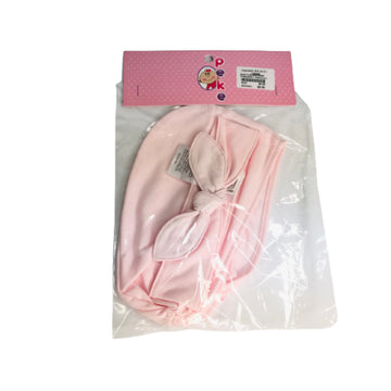 Juego de turbante y cintillo rosa  Niña 0-3 M