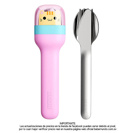 Juego de utensilios de bolsillo para niñas, unicornio