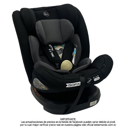 Born Asiento de auto giratorio iso fix gris con negro