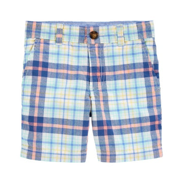 Short cuadriculado celeste Niño  12M