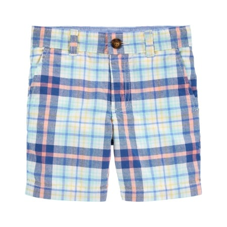 Short cuadriculado celeste Niño  6M
