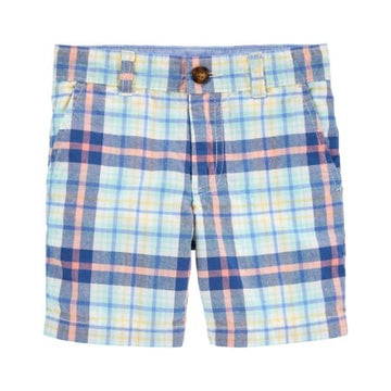 Short cuadriculado celeste Niño  18M
