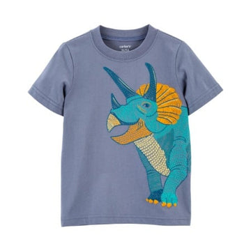 Camiseta azul de dinosaurio Niño 6M