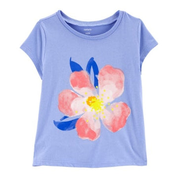 Blusa Celeste con estampado de Flor Niña 9M