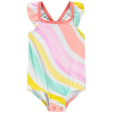 Traje de baño con rayas  1 pieza Niña  3M
