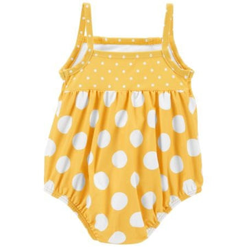 Traje de baño amarillo de lunares Niña  24M