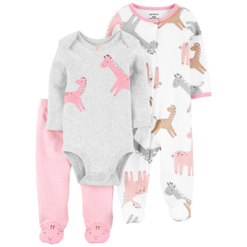 Set de 3 piezas pijama, enterizo y pantalón Niña 9M