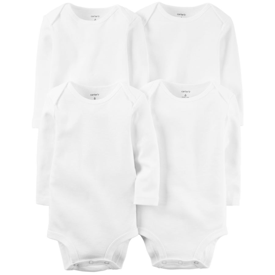 Carter´s - 5pk de enterizos manga larga tradicionales | blanco