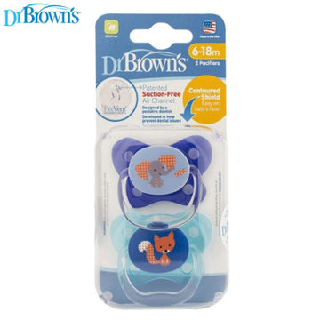 Dr Brown's -  Prevent Paquete de 2 Chupete de Mariposas Etapa 1 Azul 6-12M