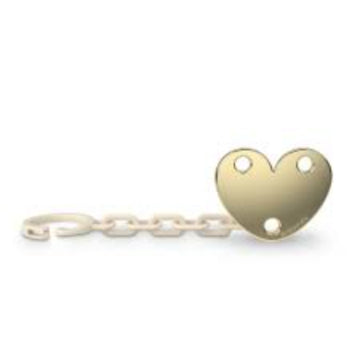 Suavinex- Broche para chupete pinza de corazón Beige