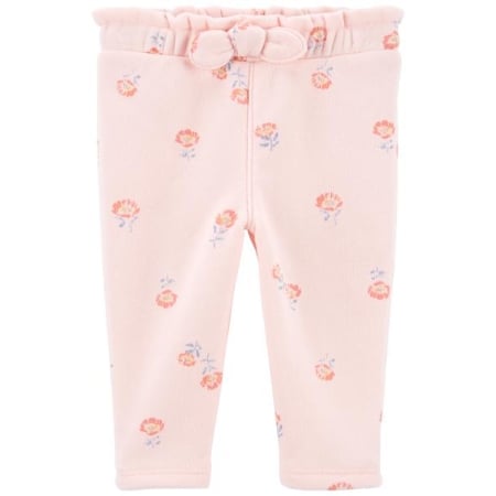Carter´s Pantalón afelpado rosado con flores Niña 3M