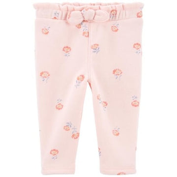 Carter´s Pantalón afelpado rosado con flores Niña 6M