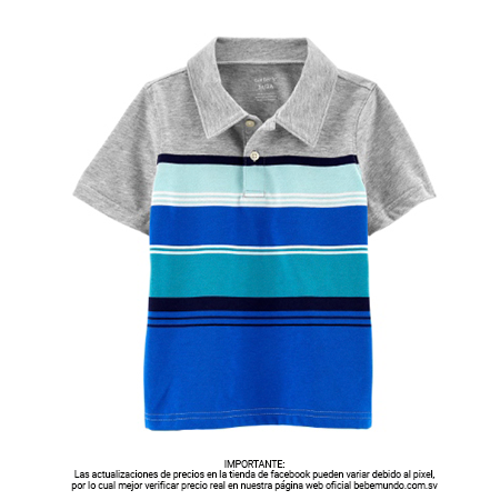 Carter´s - Camisa pola rayada azul y celeste Niño 9M