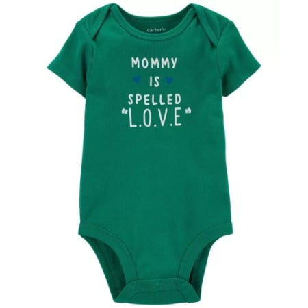Carter´s  Enterizo verde mommy is spelled Love Unisex 3M
