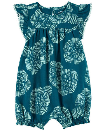 ROMPER TEAL FLORAL