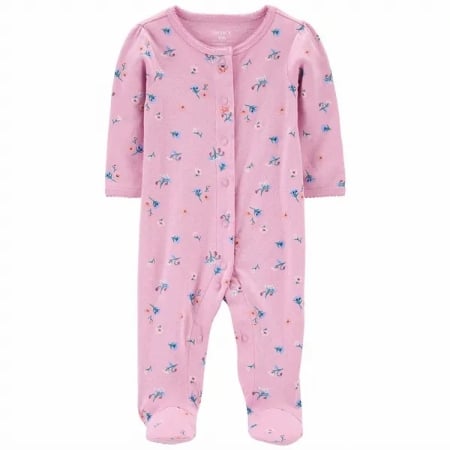 Carter´s  Pijama m/l con pie rosada con flores Niña 6M