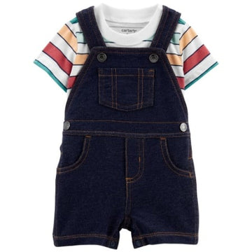 Carter´s  Conjunto de Overol y Camiseta rayada Niño 6M
